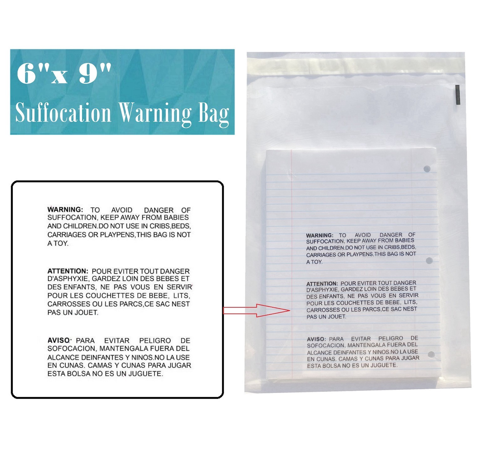 Clear Bags Suffocation Warning Self Seal Merchandise Bag 1.5 Mil -ST ShipMailers Clear Bags Suffocation Warning Self Seal Merchandise Bag 1.5 Mil -ST ShipMailers