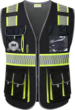 Chaleco de seguridad EPI negro con 10 bolsillos para hombres y mujeres picture