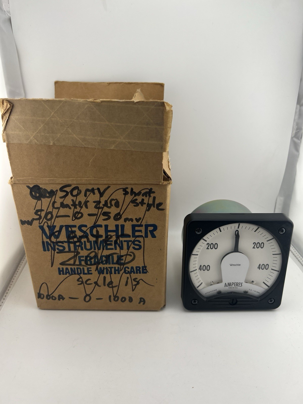 Weschler KX-241 Analog AC Ammeter 0-400A 50mV Shunt Panel Meter 141649 Weschler KX-241 Analog AC Ammeter 0-400A 50mV Shunt Panel Meter 141649