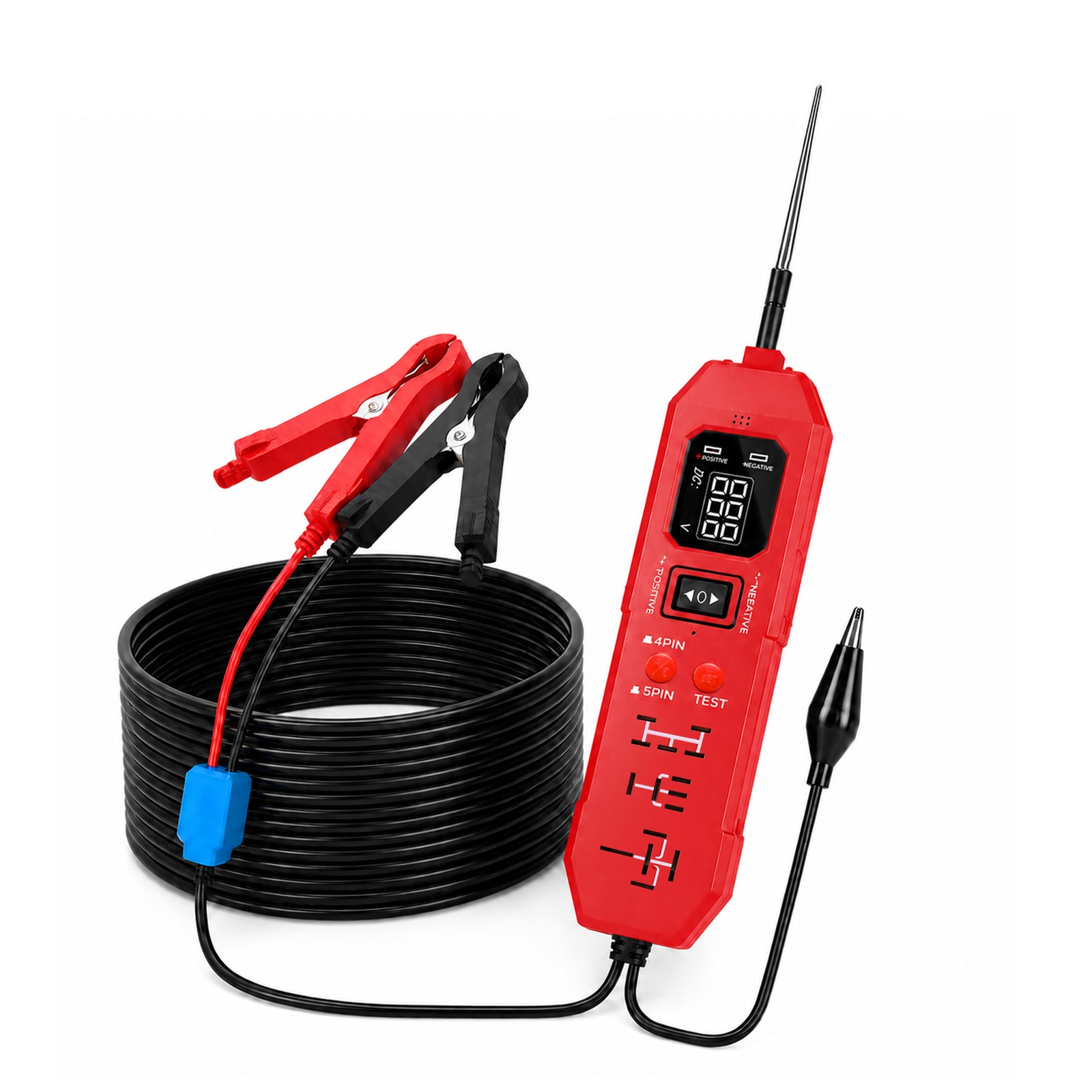 DW833 2-in-1 Automotive Relay Circuit Tester 12V 24V 4/5 Pin LED Digital Display