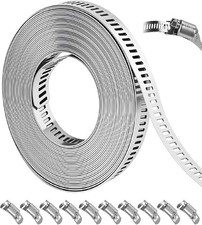 16 FT DIY Hose Clamps Assortment Kit,304 Stainless Steel Hose Clamps，Worm Gear D picture