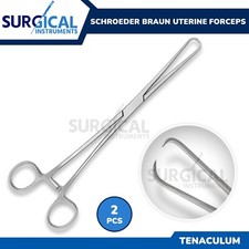 2 Schroeder Braun Tenaculum Uterine Forceps OB/GYN Instruments - 9.5