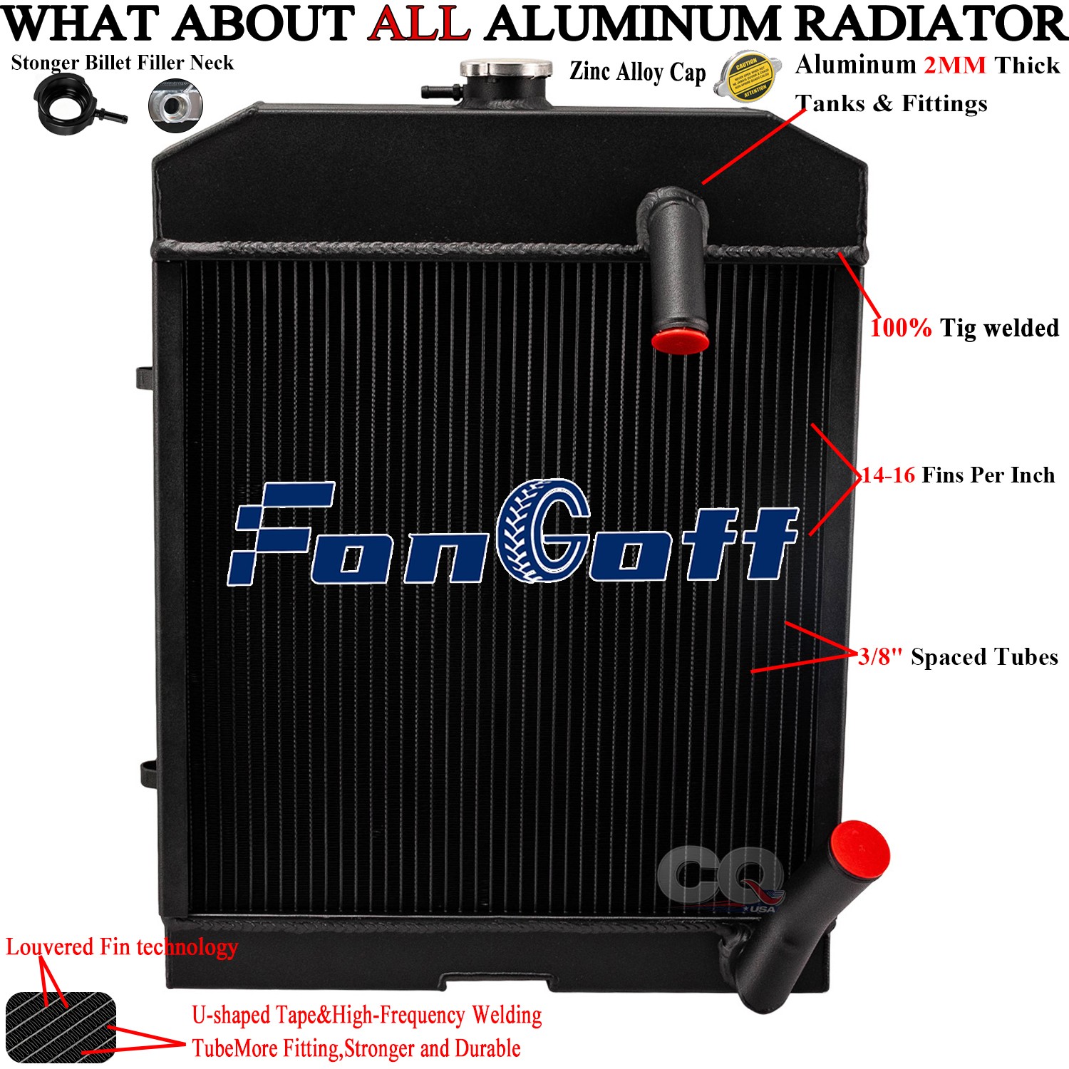 3-ROW Radiator FIT Ford New Holland NAA Jubilee 500 600 700 800 900 501#C5NN8005