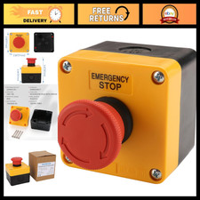 10-Pack Red E-Stop Buttons, 1NO1NC Waterproof Emergency Stop Switch, 660V 10A picture