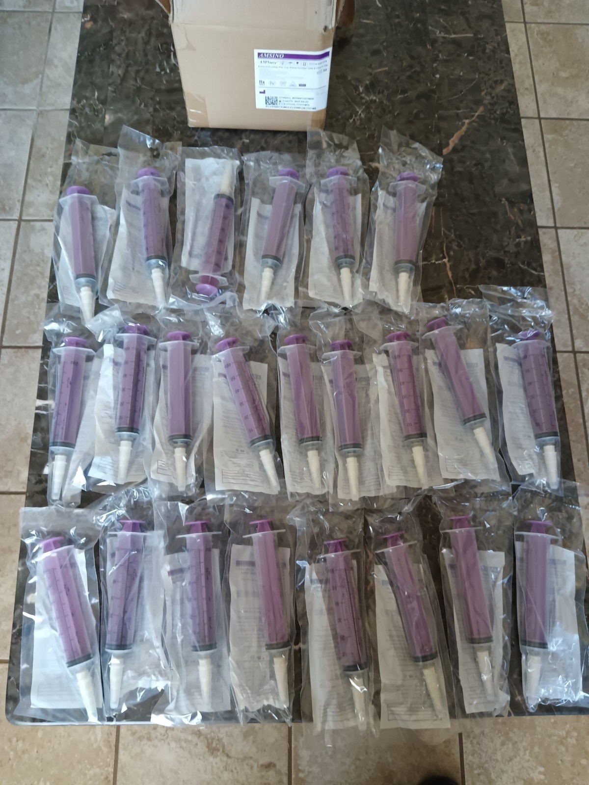 Lot Of 23 AMSINO AMSure Enteral Feed Flat Top Piston Syringe ENFit Tip ENS115T Lot Of 23 AMSINO AMSure Enteral Feed Flat Top Piston Syringe ENFit Tip ENS115T