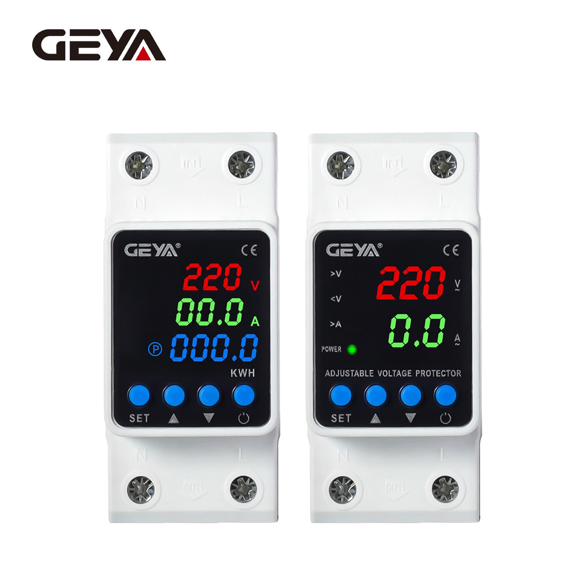 GEYA GPS6 Digital Display Voltage Current KWH Protector Protect 2P 40/63/80A 220