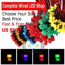 1.8mm 3mm 5mm 10 Pre Wired LED Cabled DC9-12V Diffused Lights Emitting Diodes picture