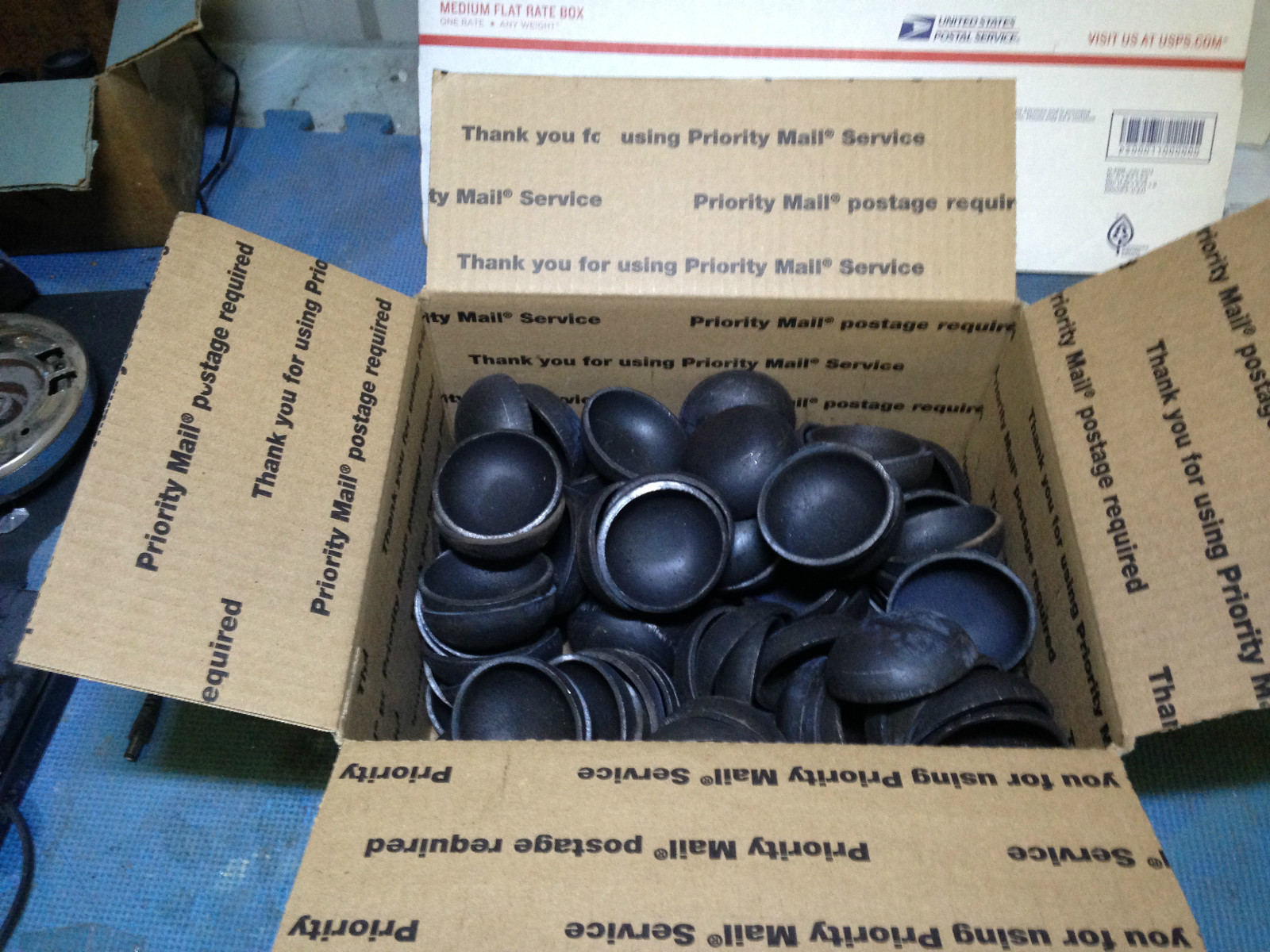 Pipe caps: domed steel weld on 2 3/8 lot of 100 Pipe caps: domed steel weld on 2 3/8 lot of 100