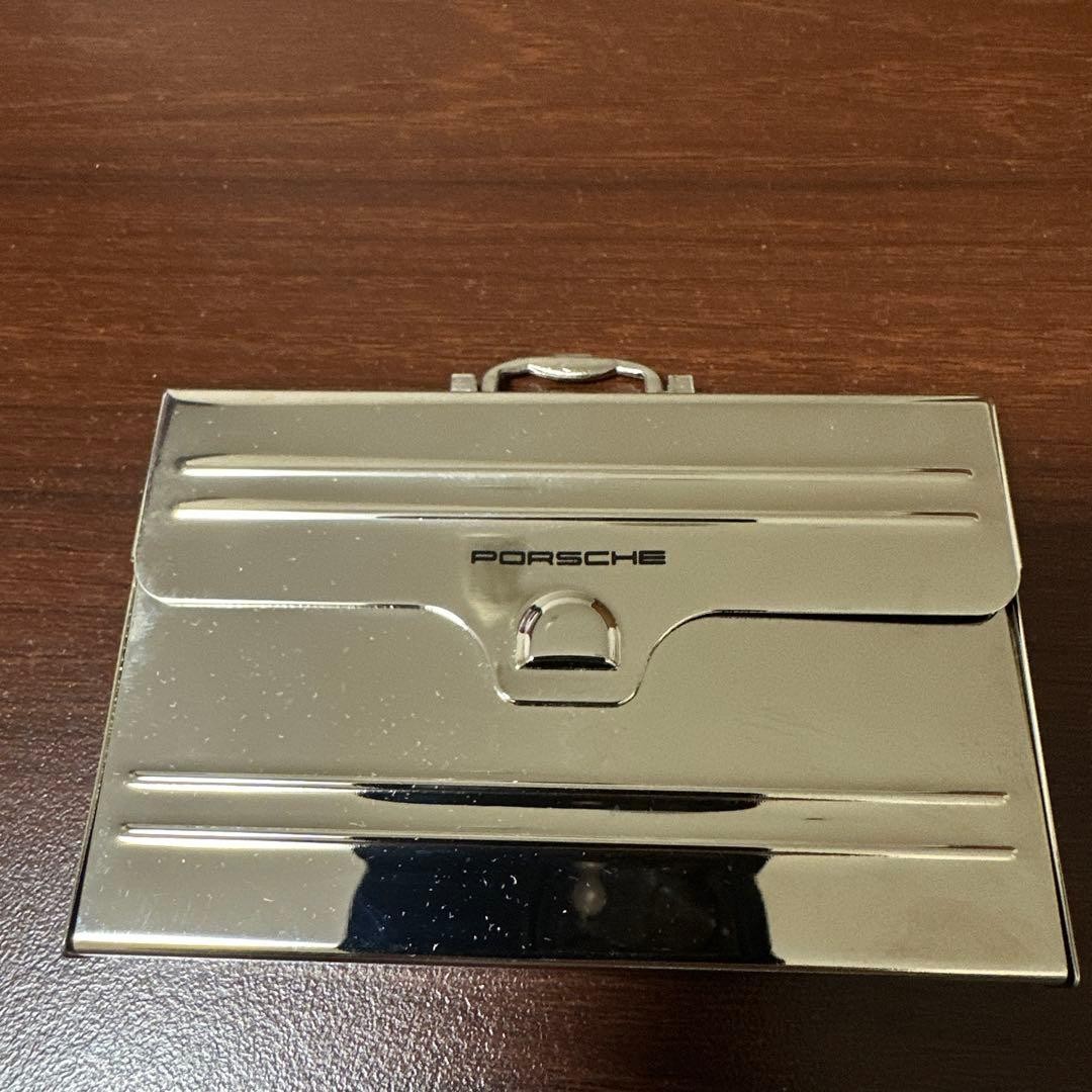 Porsche Metal Business Card Holder Silver Logo Slim Card Case Automotive Rare Porsche Metal Business Card Holder Silver Logo Slim Card Case Automotive Rare