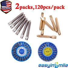 2Packs Dental Root Canal Conical Screw Post Stainless/24K Gold Plated Assort Kit picture