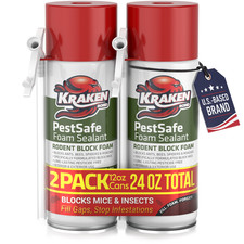 Kraken Bond PestSafe Foam Sealant - Pest & Rodent Block 12oz 2 Pack - Straw Use picture