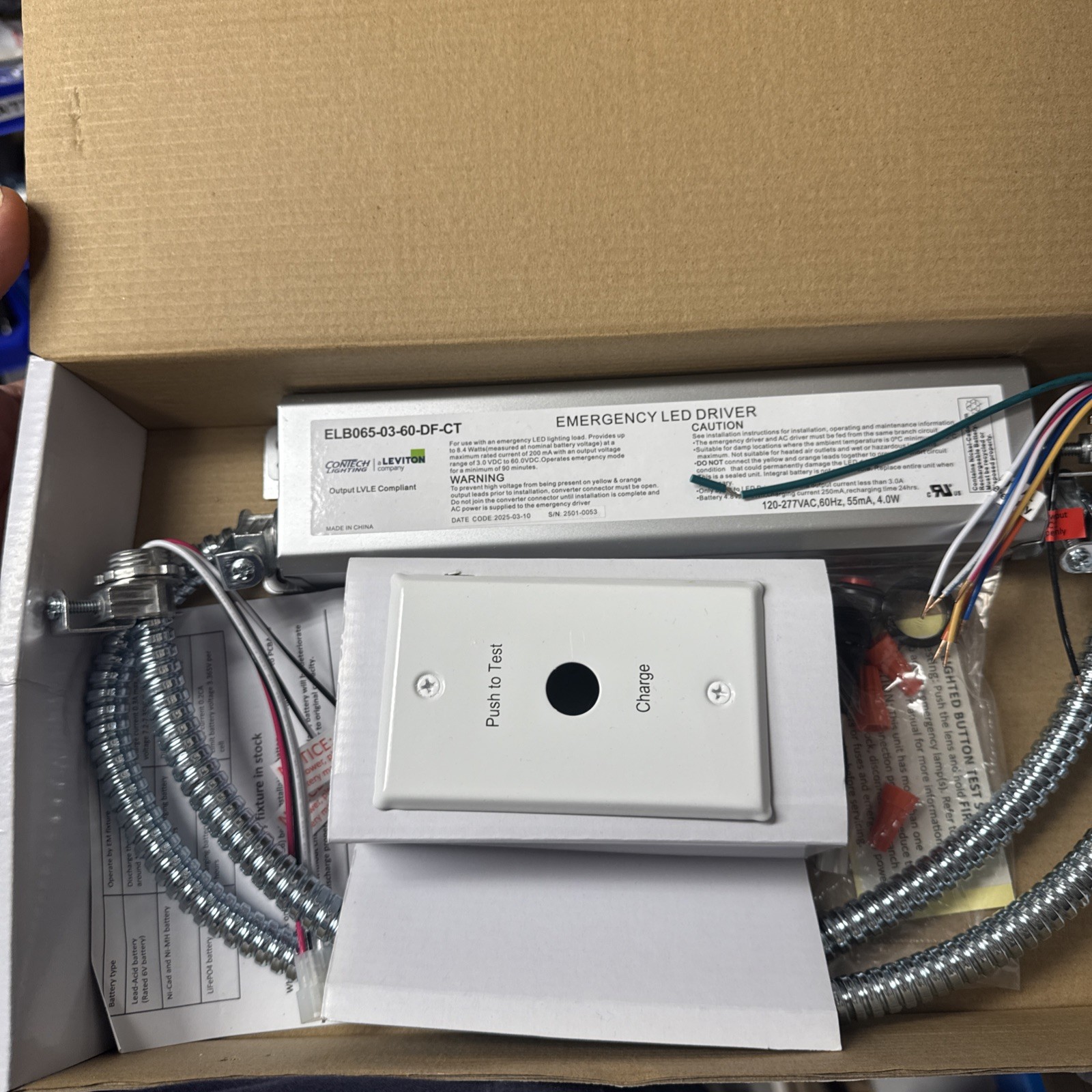 CONTECH Leviton ELB065-03-60-DFR-CT Emergency LED Driver 3-60V @ 200MA, 8.4W