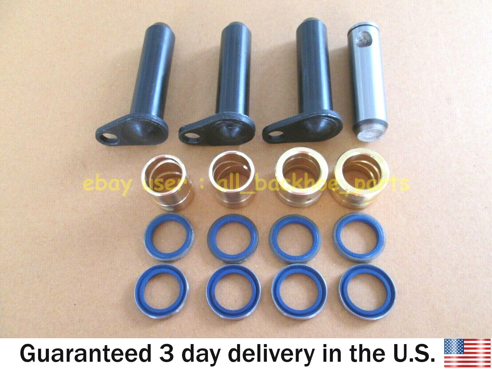 JCB BACKHOE- STEERING ASSY. PINS BUSHES W. SEALS (911/22800 808/00246 808/00253) JCB BACKHOE- STEERING ASSY. PINS BUSHES W. SEALS (911/22800 808/00246 808/00253)