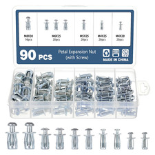 90pcs Jack Nuts Petal Nuts,M4,M5,M6,M8 Expansion Screw Petal Nut,Thins Fixings D picture