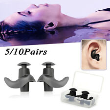 5/10 Pairs Soft Silicone Swimming Surfing Ear Plugs Reusable Silicone w/Case picture