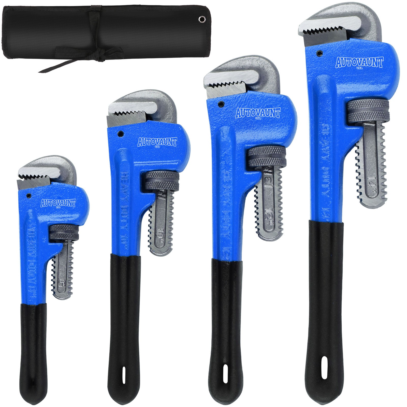 4pc Pipe Wrench Set Monkey Heat Treated Adjustable Heavy Duty 8\ 4pc Pipe Wrench Set Monkey Heat Treated Adjustable Heavy Duty 8\