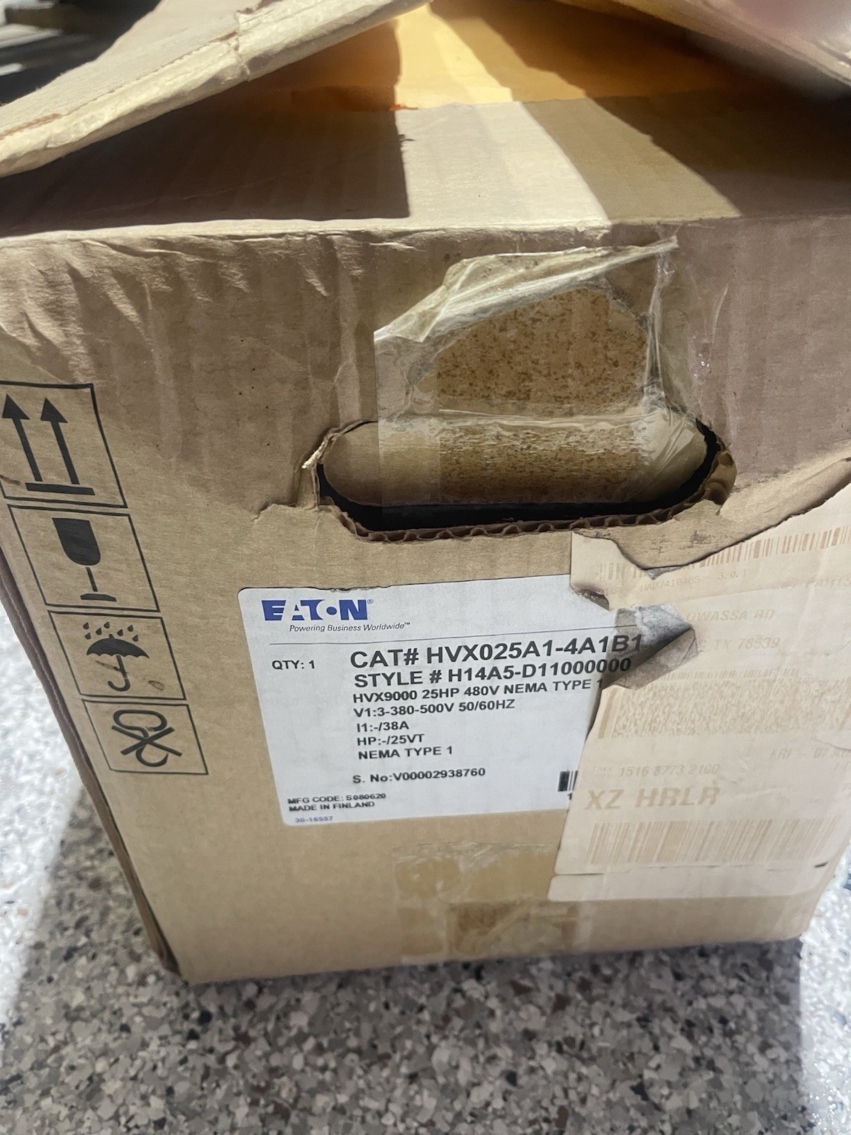 Eaton cat#HVX025A1-4A1B. HVX9000 25hp VT