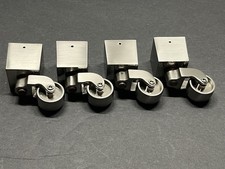 New Set (4) Nickel/Brushed Metal Square Cup Swivel Furniture Casters  picture