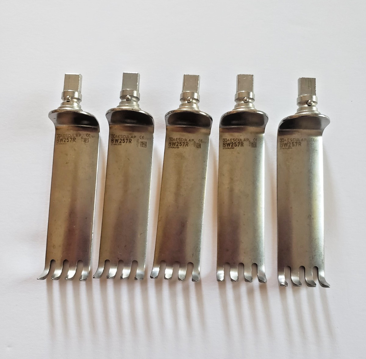 Lot Of 5 Aesculap Caspar Cervical Retractor Blades 19x60mm Orthopedic Instrument