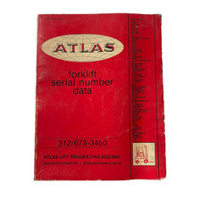 Atlas Forklift Serial Number Data Book Vintage 1985 Lift Truck Identification Gu picture