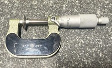 EXC MITUTOYO 0-1” DISC MICROMETERS, No. 123-125A, RATCHET FEEL, THIMBLE LOCK, picture