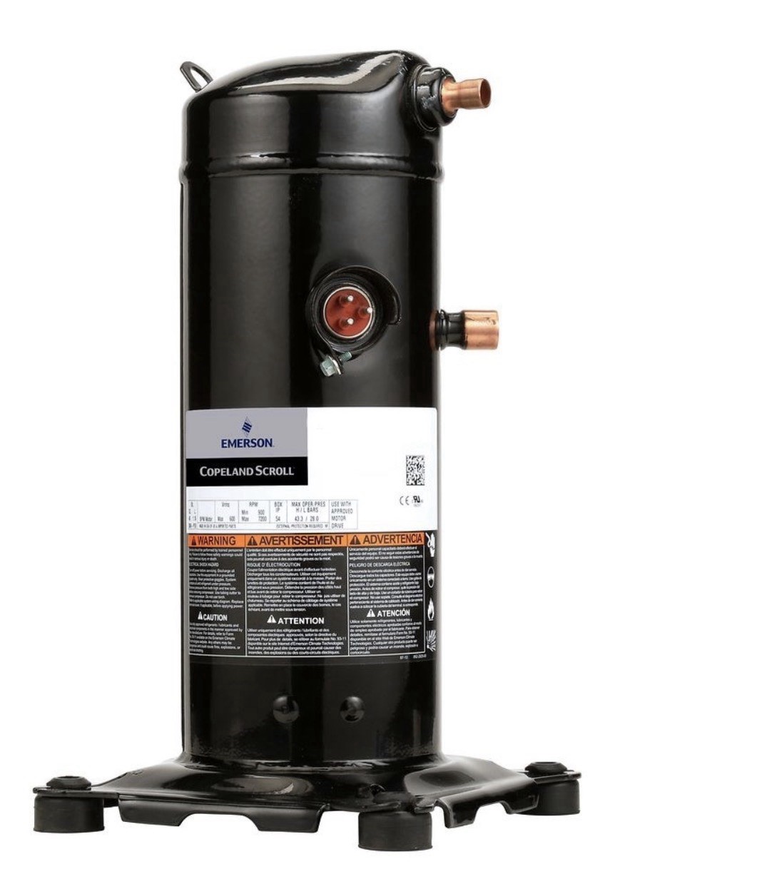 Copeland Scroll Compressor ZP21LXE-PFV-800 - 20,000 BTU/HR, 208/230V, 1-Phase S6 Copeland Scroll Compressor ZP21LXE-PFV-800 - 20,000 BTU/HR, 208/230V, 1-Phase S6