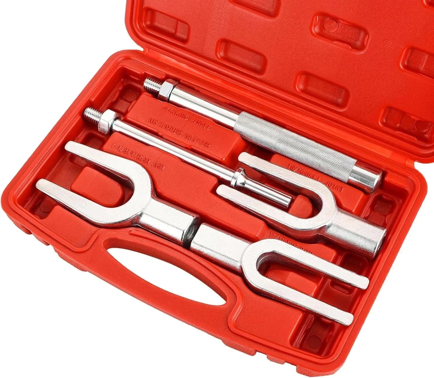 5PCS Ball Joint Separator Kit, Pickle Fork, Tie Rod & Pitman Arm Remover Tool 5PCS Ball Joint Separator Kit, Pickle Fork, Tie Rod & Pitman Arm Remover Tool