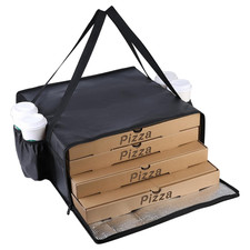 Insulated Pizza Delivery Bag with 4 Cup Holder, 20