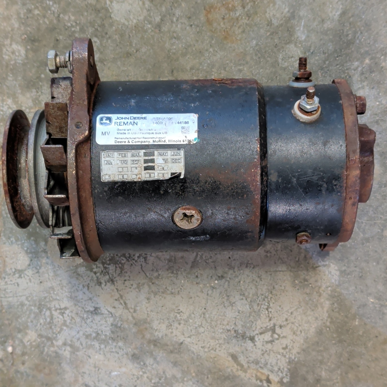 OEM John Deere REMAN Generator 1961 3010 GAS Tractor 12V -Part # 1100380 OEM John Deere REMAN Generator 1961 3010 GAS Tractor 12V -Part # 1100380