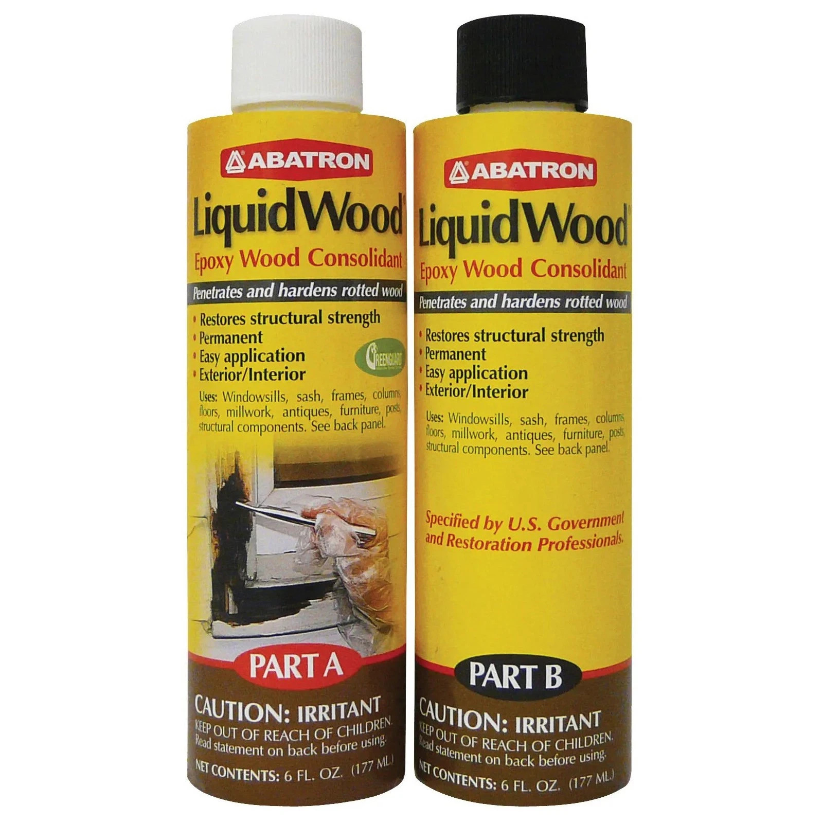 Abatron LiquidWood Epoxy Resin 2 Part Wood Hardener and Consolidant, 12 Ounce Abatron LiquidWood Epoxy Resin 2 Part Wood Hardener and Consolidant, 12 Ounce