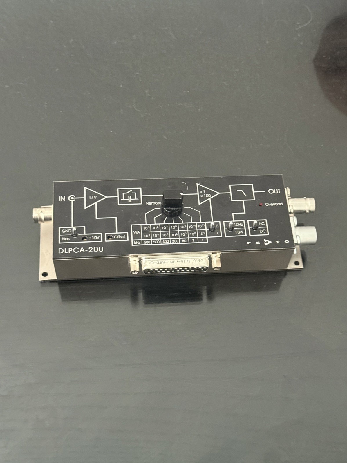 DLPCA-200 Femto Universal Low Noise Current Amplifier Interface Cord Software CD DLPCA-200 Femto Universal Low Noise Current Amplifier Interface Cord Software CD