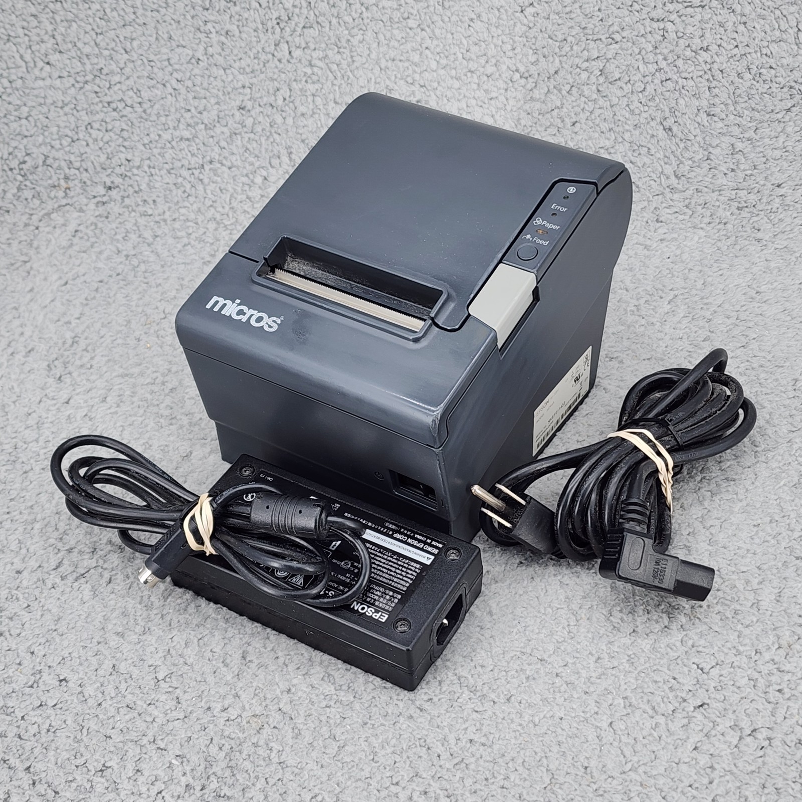 Epson TM-T88V Thermal Receipt Printer M244A Gray With Power Supply Epson TM-T88V Thermal Receipt Printer M244A Gray With Power Supply