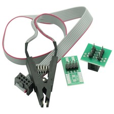 SOIC8 SOP8 Test Clip for EEPROM 93/25 /24Cx In-Circuit Programming + 2 Adapters picture