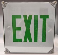 FHEX25GEM FireHorse Emergency Exit Sign - Wet Location Green Letters picture