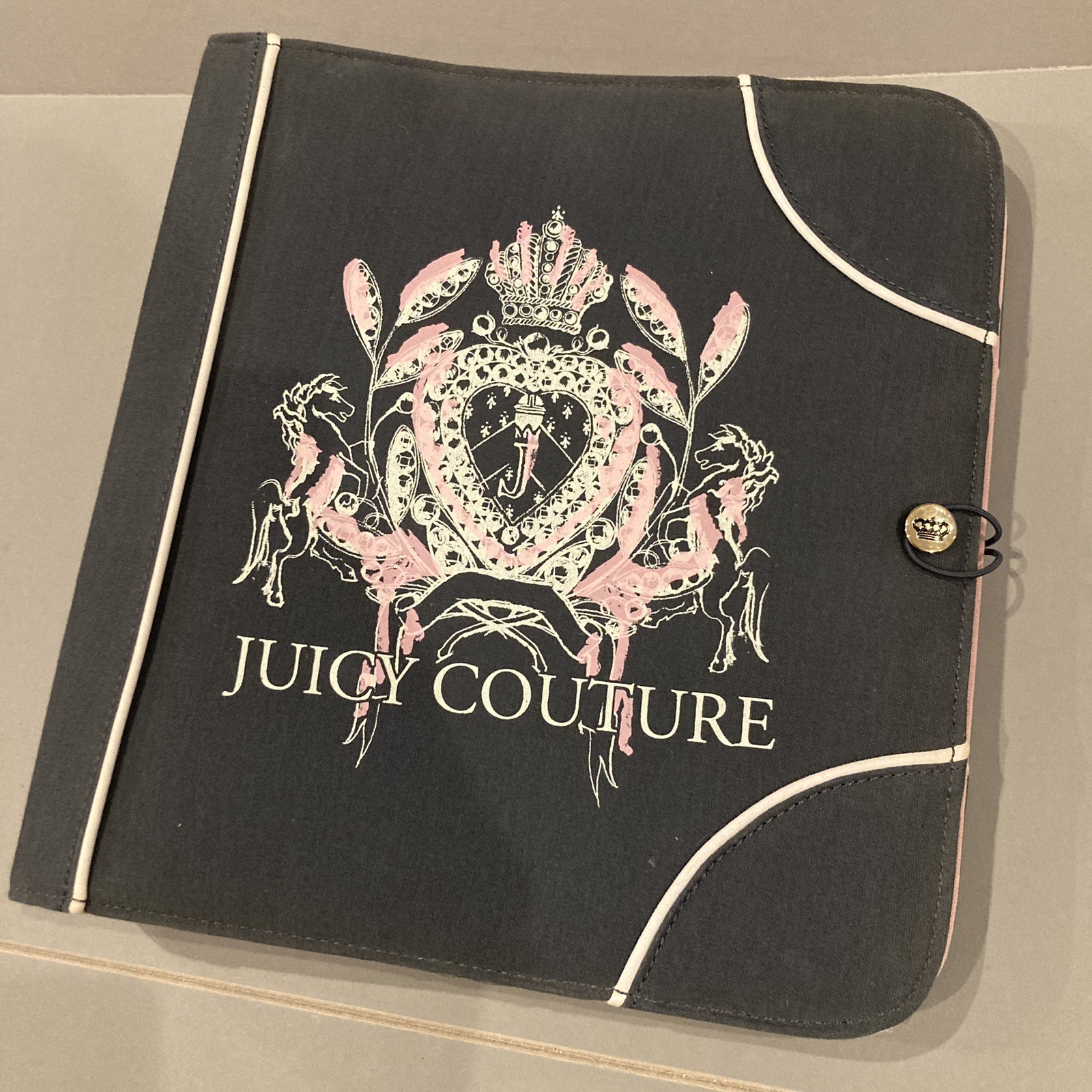 VINTAGE Y2K Juicy Couture Cloth Printed 3-Ring Binder  With Paper RARE