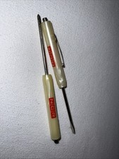 Vintage NCR Pocket Screwdriver Set Of 2 Phillips / Flat Head With Magnetic Head picture
