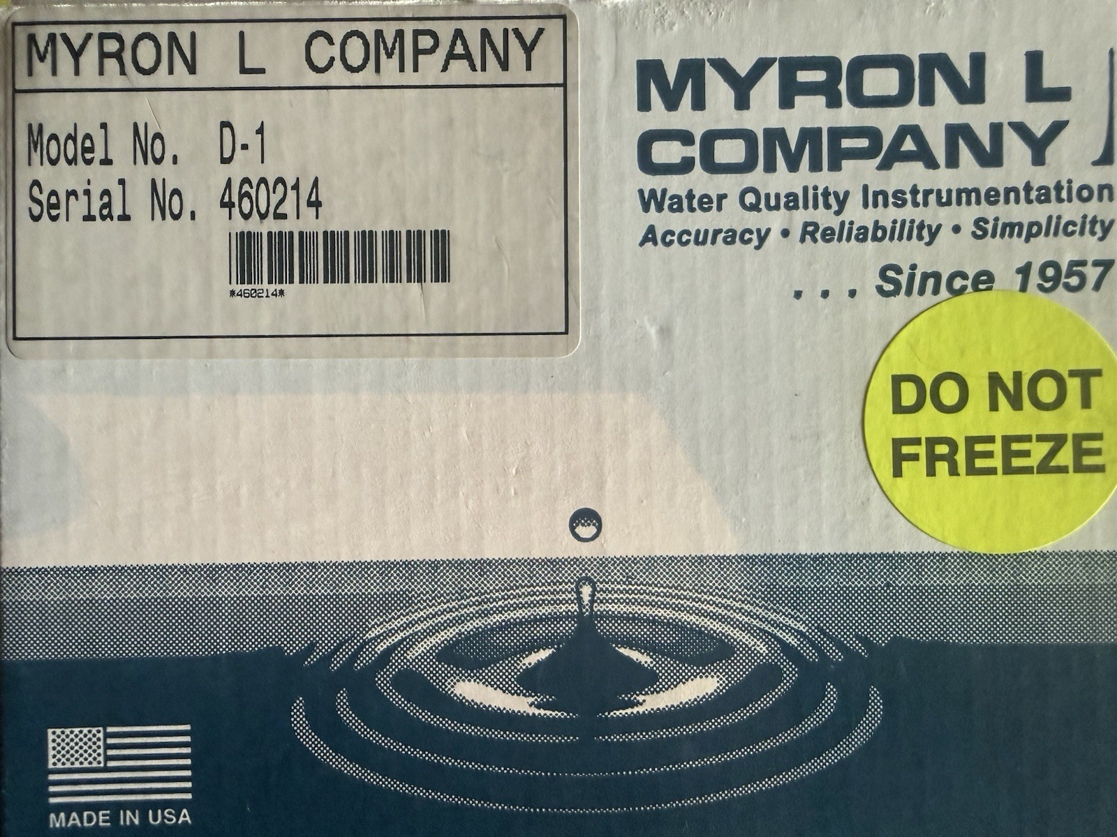 Myron L Company D-1 Dialysate Meter, New Never Used Myron L Company D-1 Dialysate Meter, New Never Used