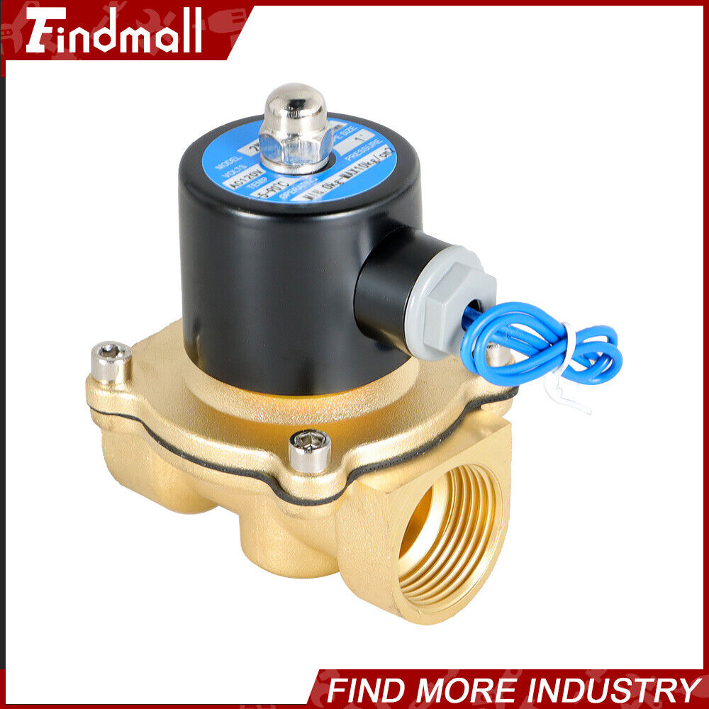 Findmall 110V 120V Volt AC Electric Solenoid Valve Brass Water Air Gas NC 1\