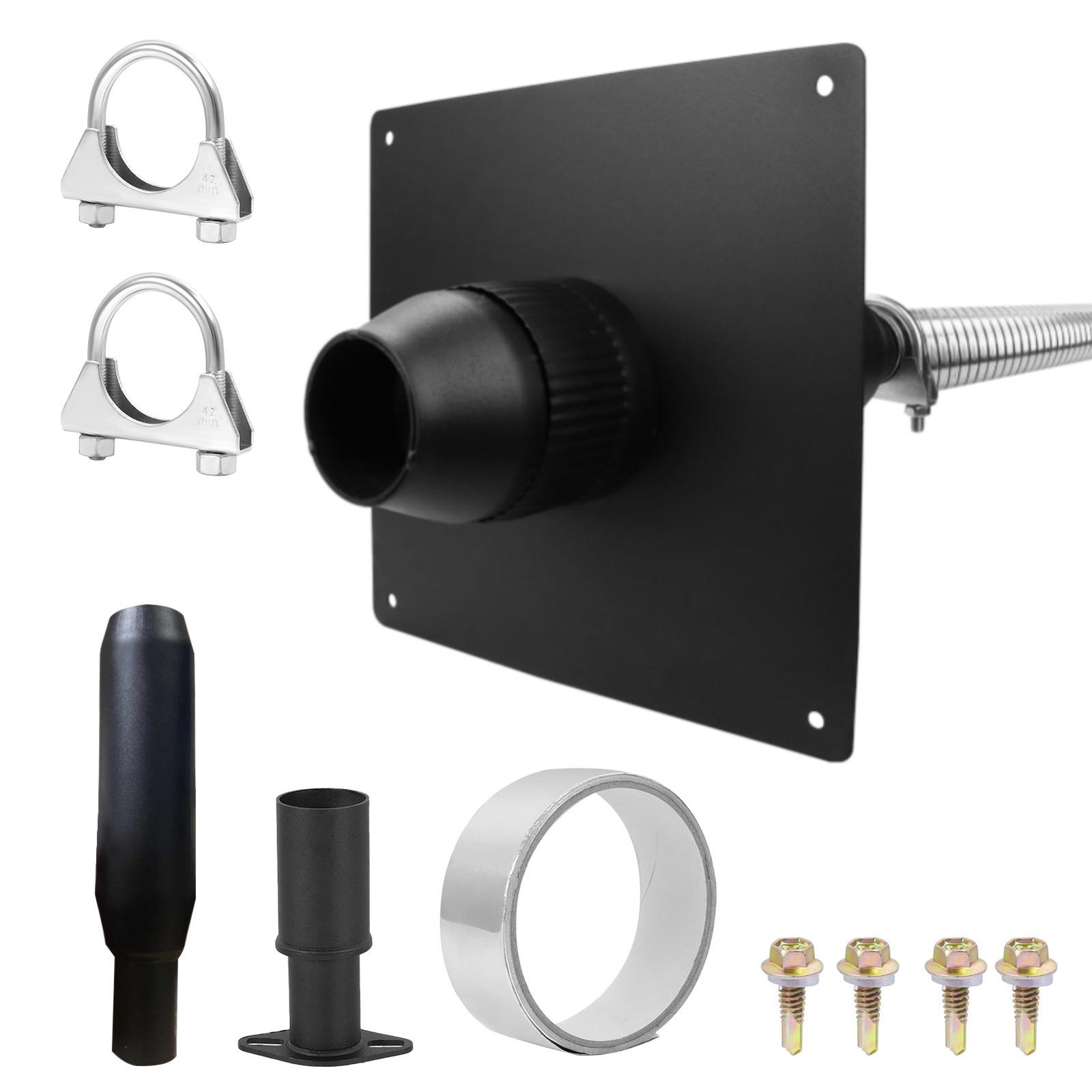 New Generator Exhaust Extension Muffler w/Wall Mounting Kit - Universal Fit US- New Generator Exhaust Extension Muffler w/Wall Mounting Kit - Universal Fit US-