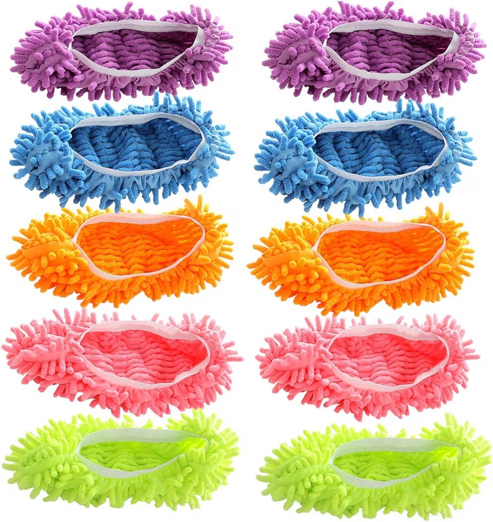 5 Pairs 10 PCS Shoes Cover for Mop Slippers  for Floor Cleaning House Washable