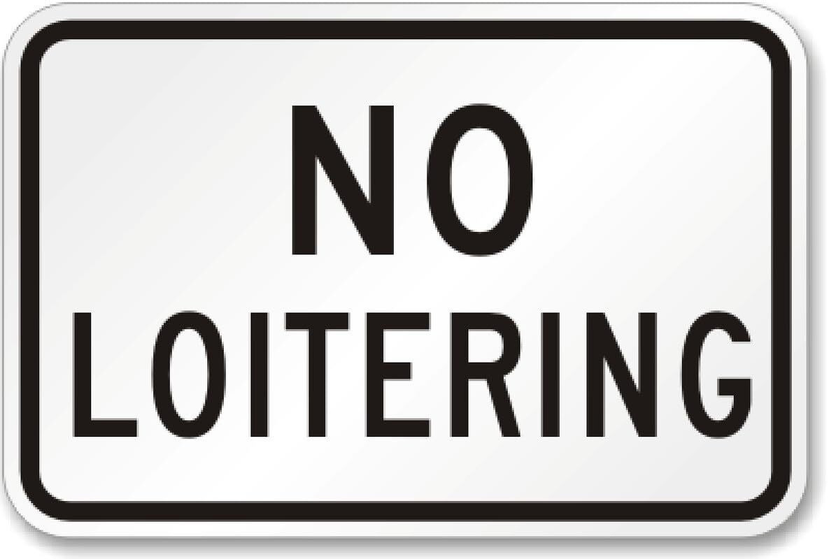 No Loitering Aluminum Sign Wall Decor No Loitering Aluminum Sign Wall Decor