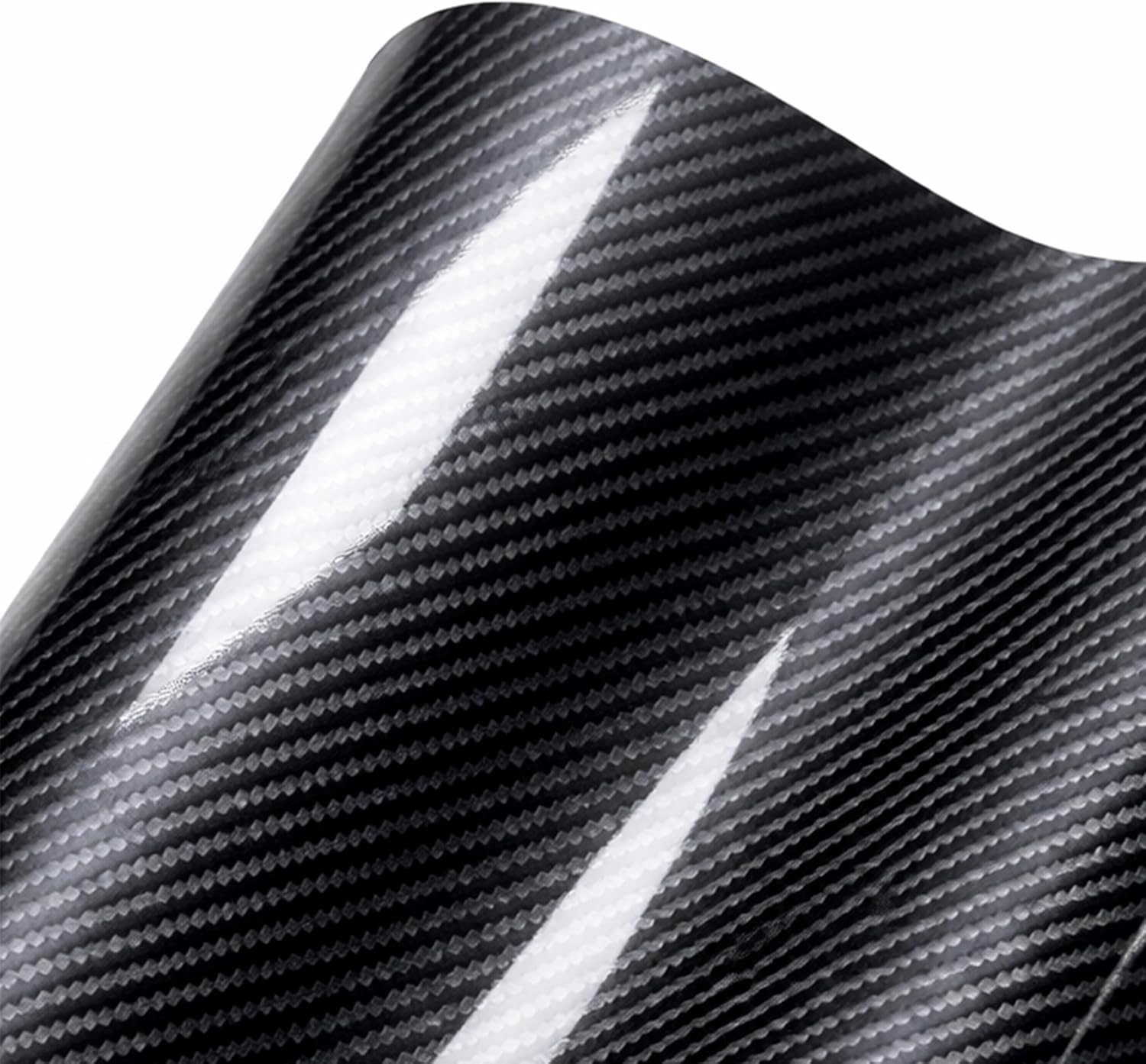 6D Carbon Fiber Vinyl Wrap, 1Ft X 5Ft High Gloss Self-Adhesive Vinyl Film 6D Carbon Fiber Vinyl Wrap, 1Ft X 5Ft High Gloss Self-Adhesive Vinyl Film