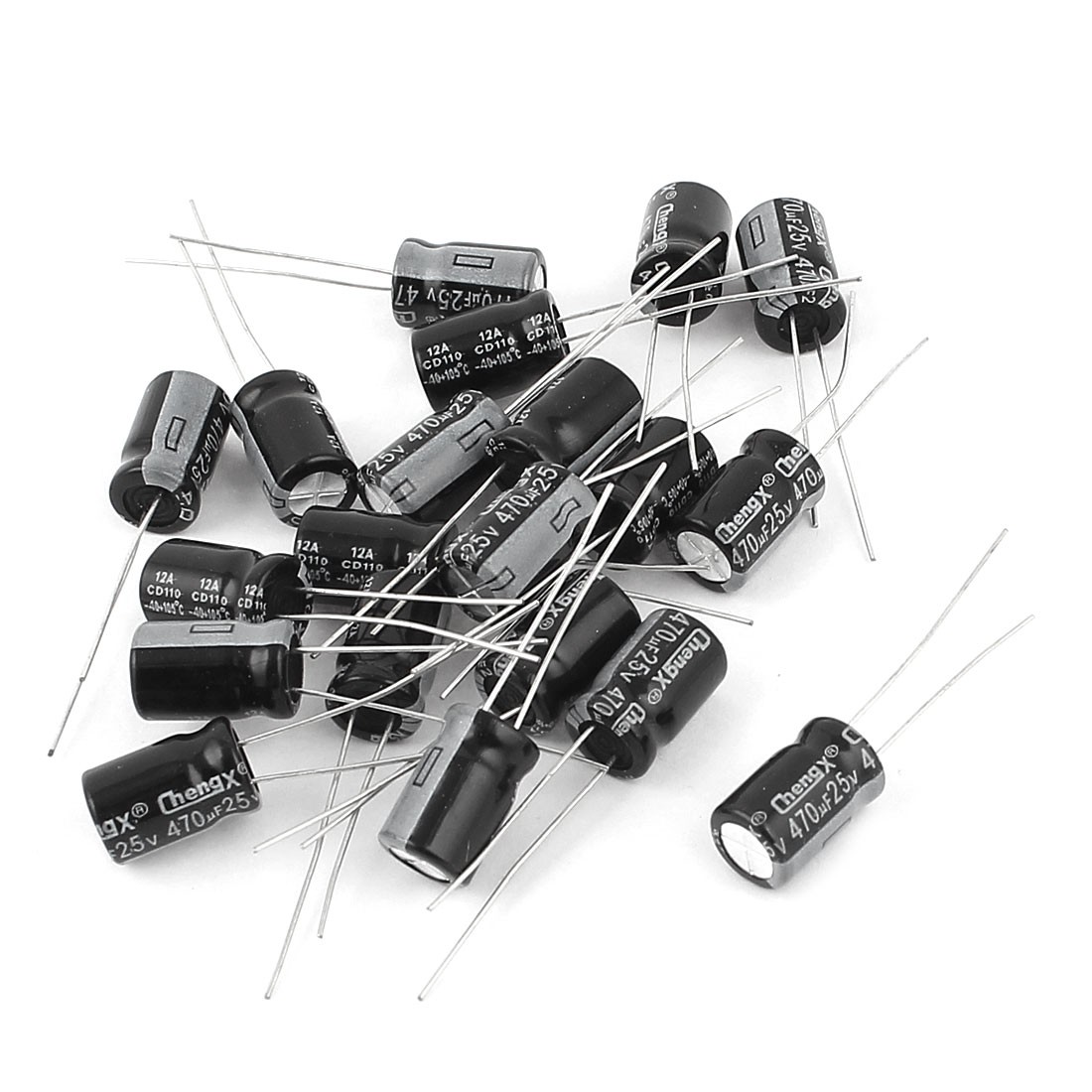 20 Pcs 25V 470uF Radial Through Hole 8mm x 12mm Aluminium Capacitor 20 Pcs 25V 470uF Radial Through Hole 8mm x 12mm Aluminium Capacitor
