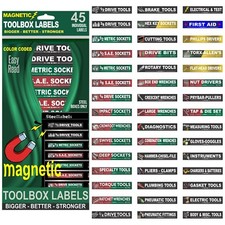 Ultimate Magnetic TOOLBOX LABELS fits all steel boxes tool chest & cabinets picture