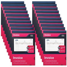 XKDOUS 20 Pack Invoice Book, 2-Part Carbonless, 5-9/16