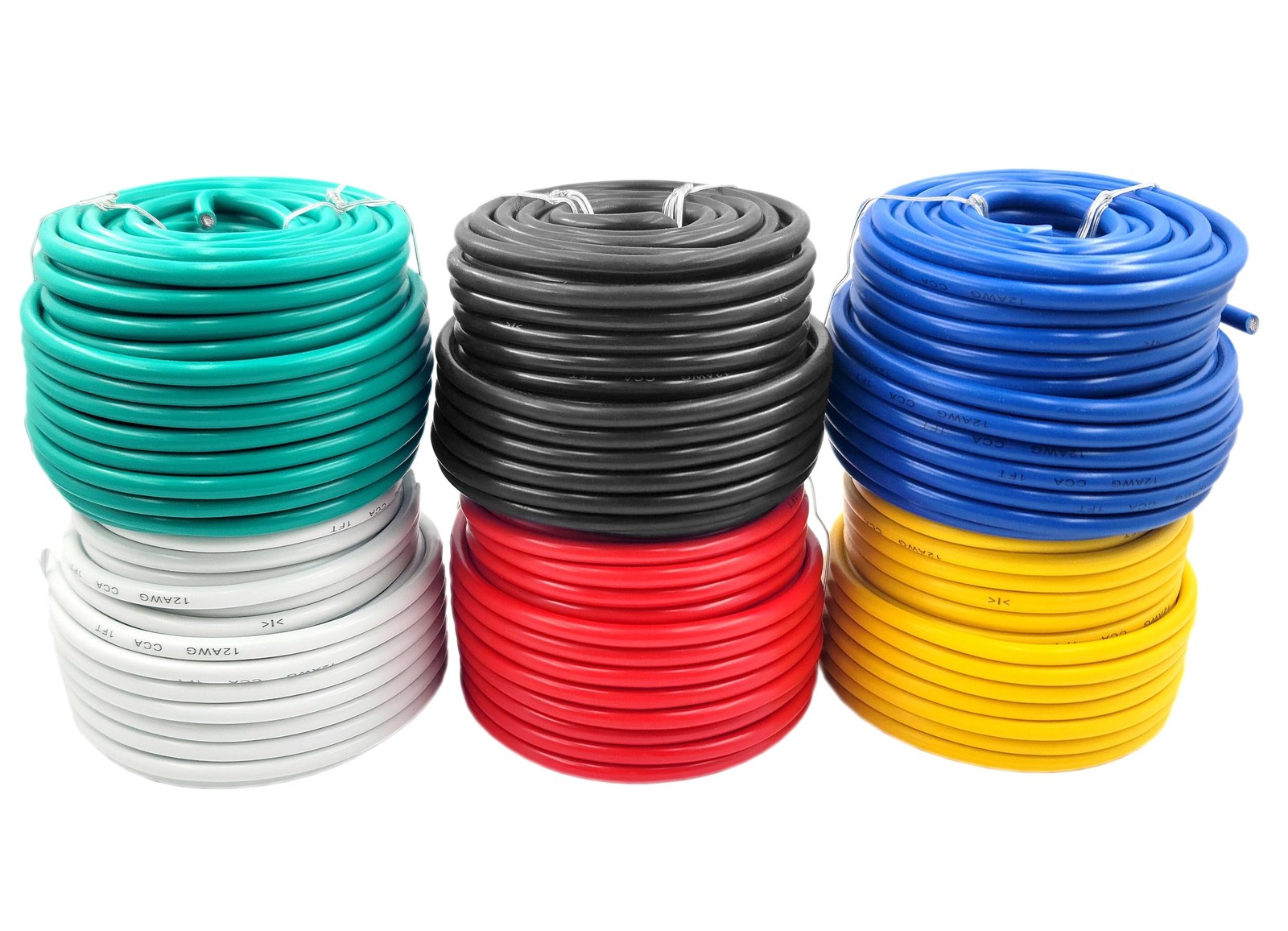 12 Gauge AWG Primary Wire 300 feet 50 ft per Color Red Black Blue Yellow Gree... 12 Gauge AWG Primary Wire 300 feet 50 ft per Color Red Black Blue Yellow Gree...