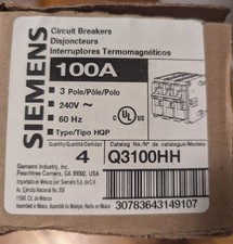 Q3100HH - Siemens 100 Amp 3 Pole 240VAC Type HQP Molded Case Circuit Breaker, Bo picture