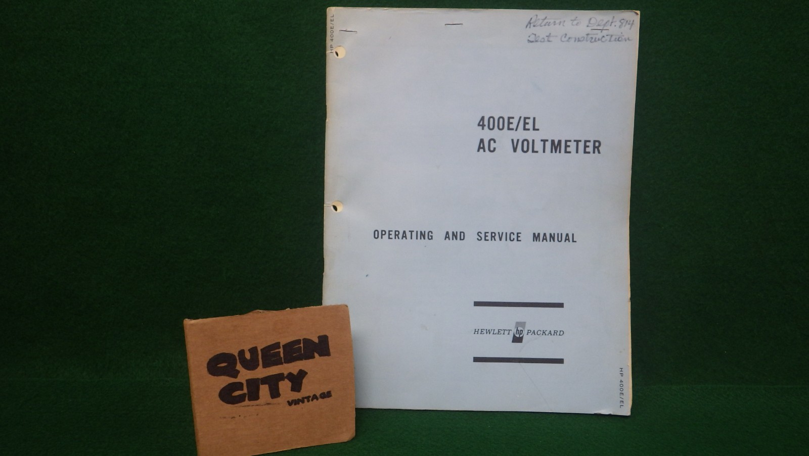 Vintage Hewlett Packard Service-operation manual 400E/400EL AC Voltmeter