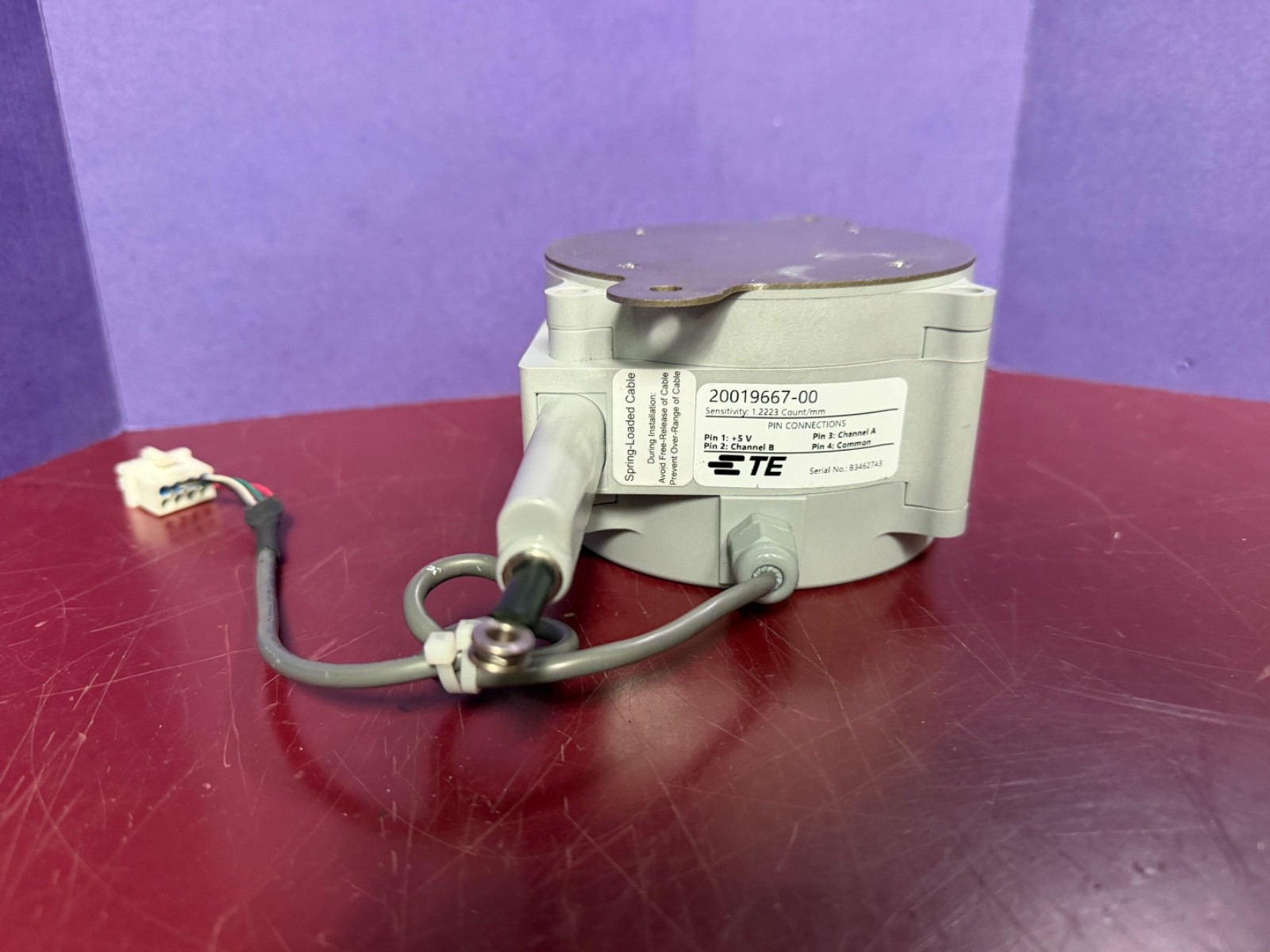 AS IS UNTESTED TE Connectivity 20019667-00 String Pot Transducer AS IS UNTESTED TE Connectivity 20019667-00 String Pot Transducer