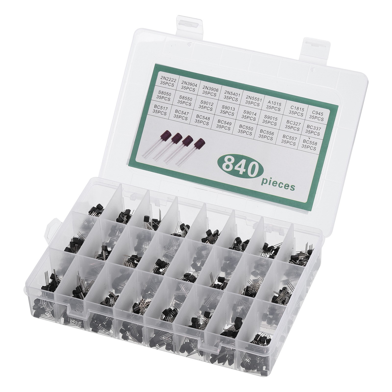 840 PCS PNP NPN Power Transistor Assortment Kit 24 Types Electronic Component 840 PCS PNP NPN Power Transistor Assortment Kit 24 Types Electronic Component